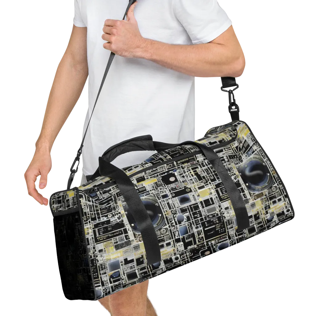 Midnight Control Grid on Duffle Bag — Right Front