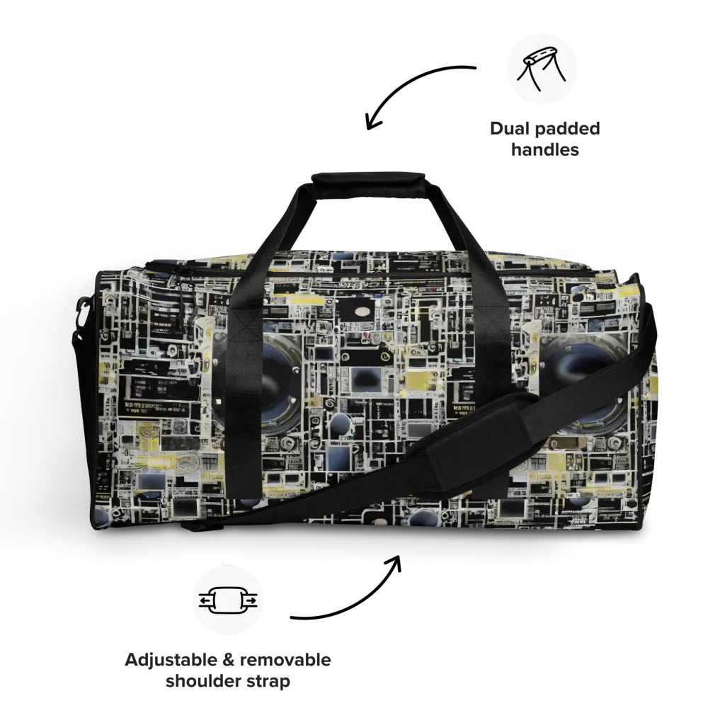 Midnight Control Grid on Duffle Bag — Front