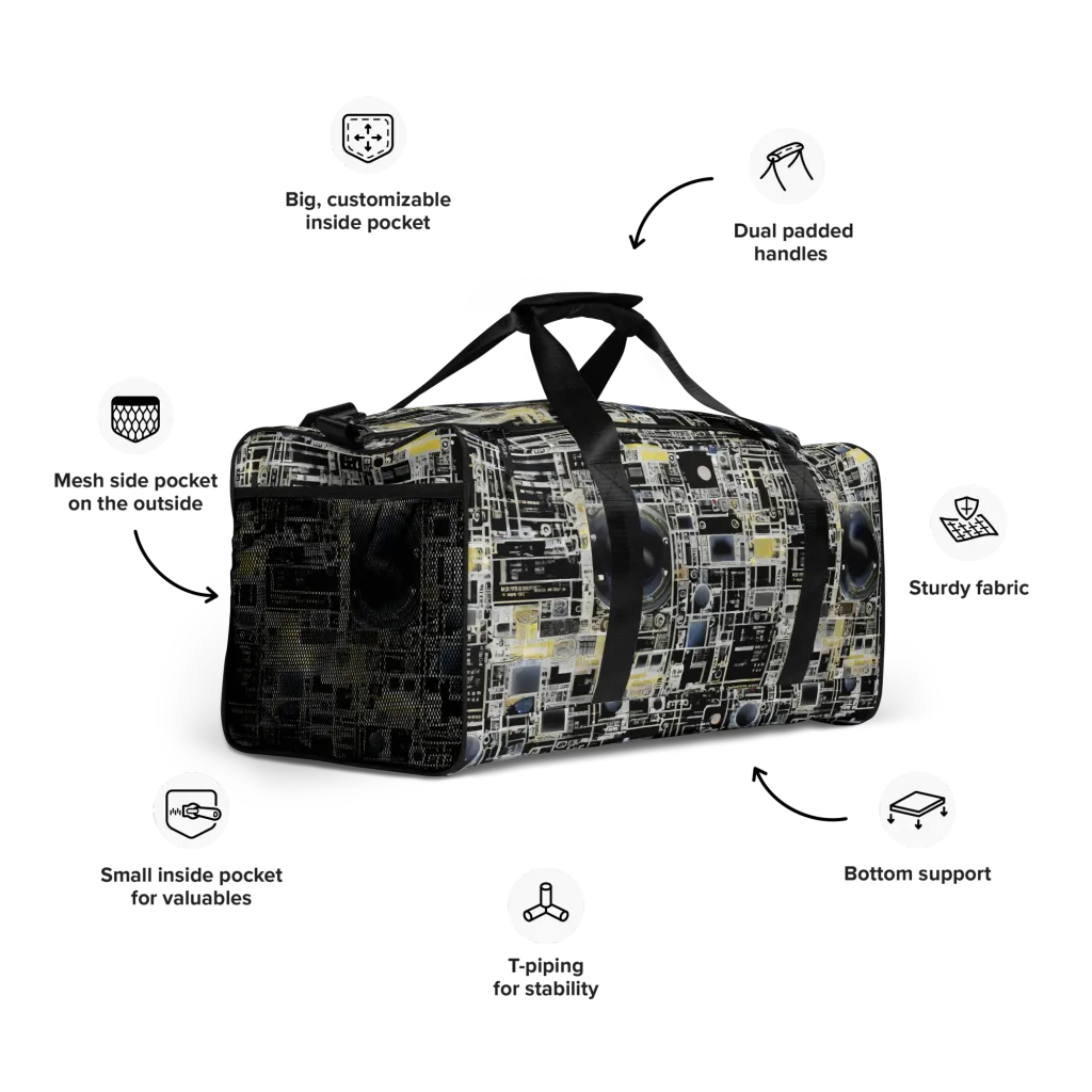 Midnight Control Grid on Duffle Bag — Right Front
