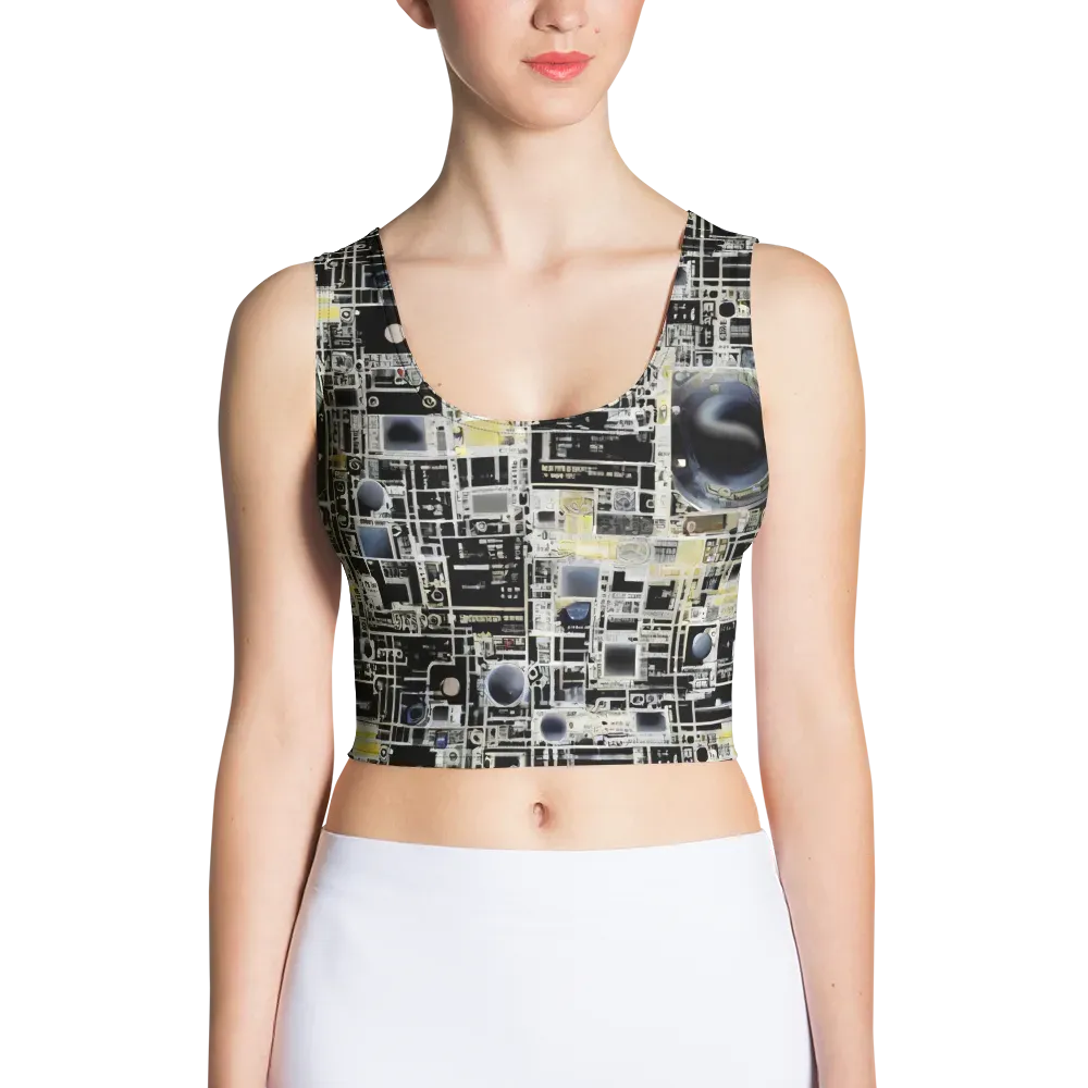 Midnight Control Grid on Crop Top — Front