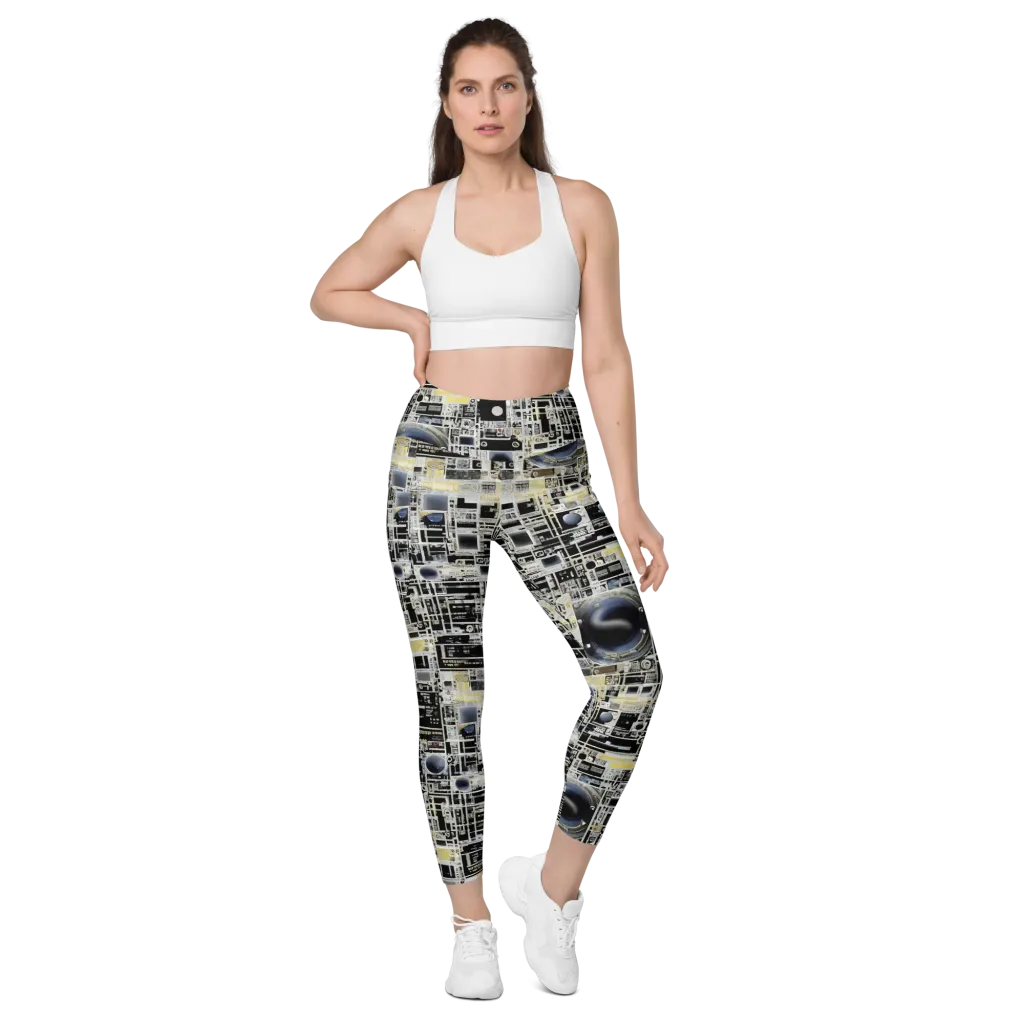 Midnight Control Grid on Leggings with Pockets — Front