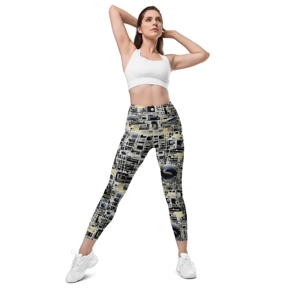 Midnight Control Grid on Leggings with Pockets — Front