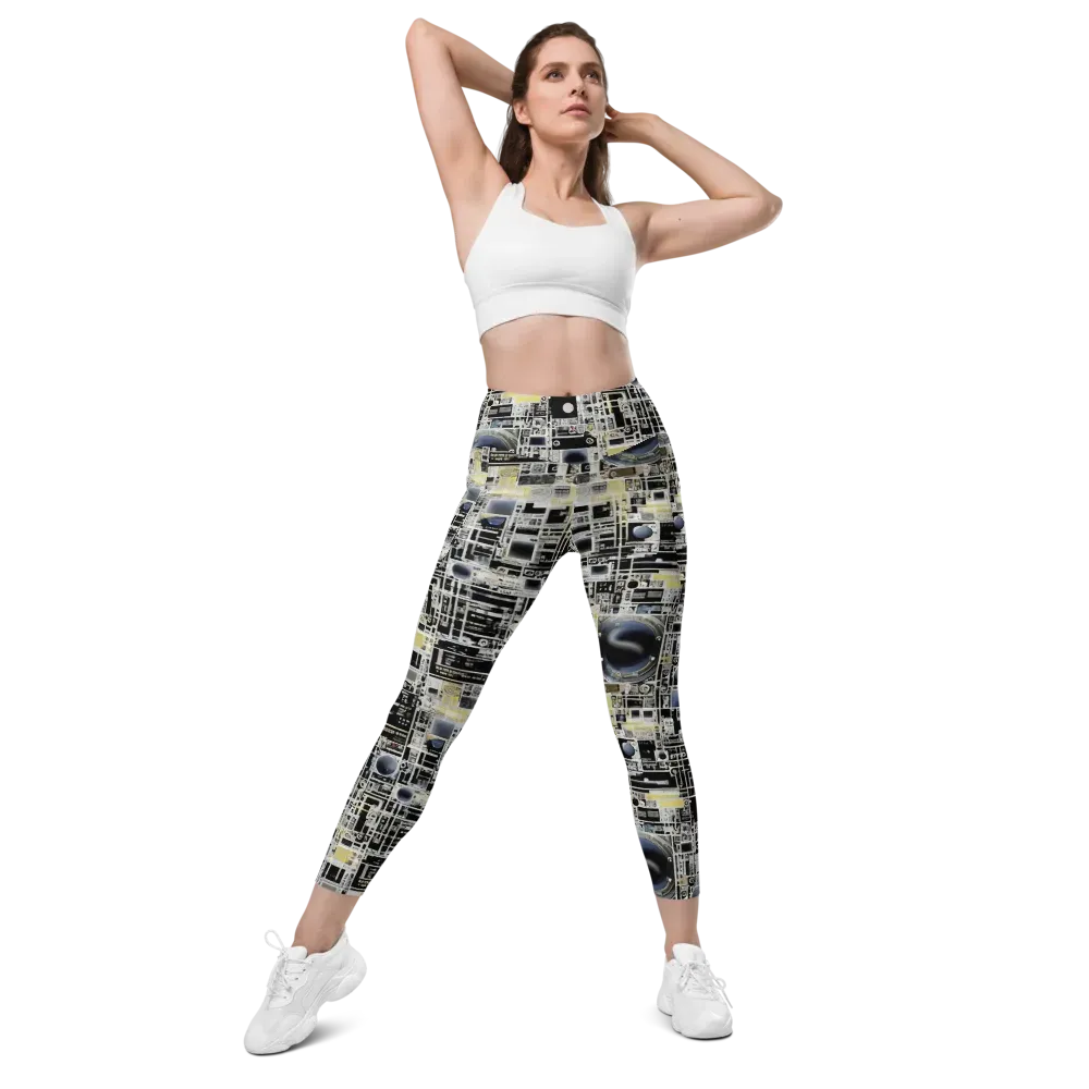 Midnight Control Grid on Leggings with Pockets — Front