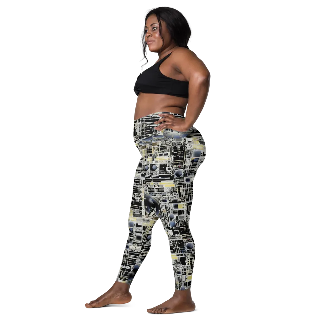 Midnight Control Grid on Leggings with Pockets — Left