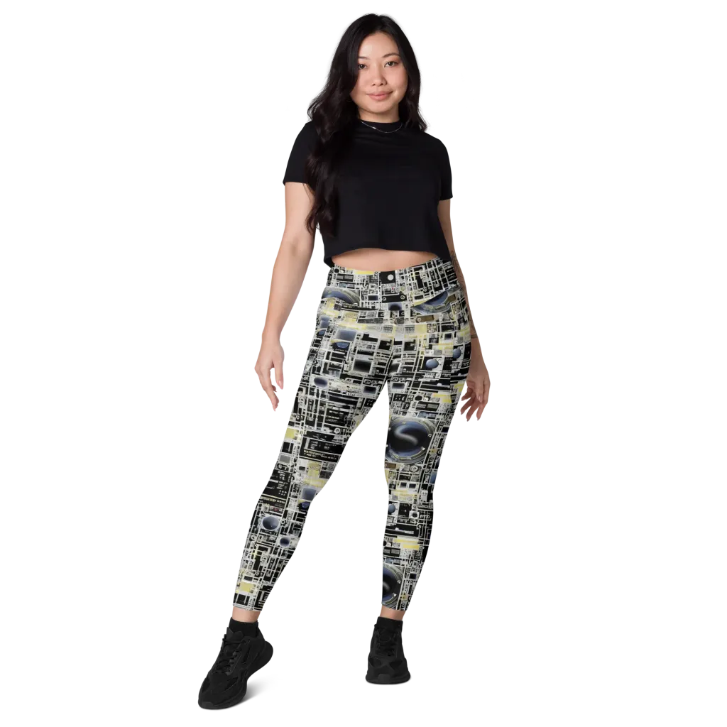 Midnight Control Grid on Leggings with Pockets — Front