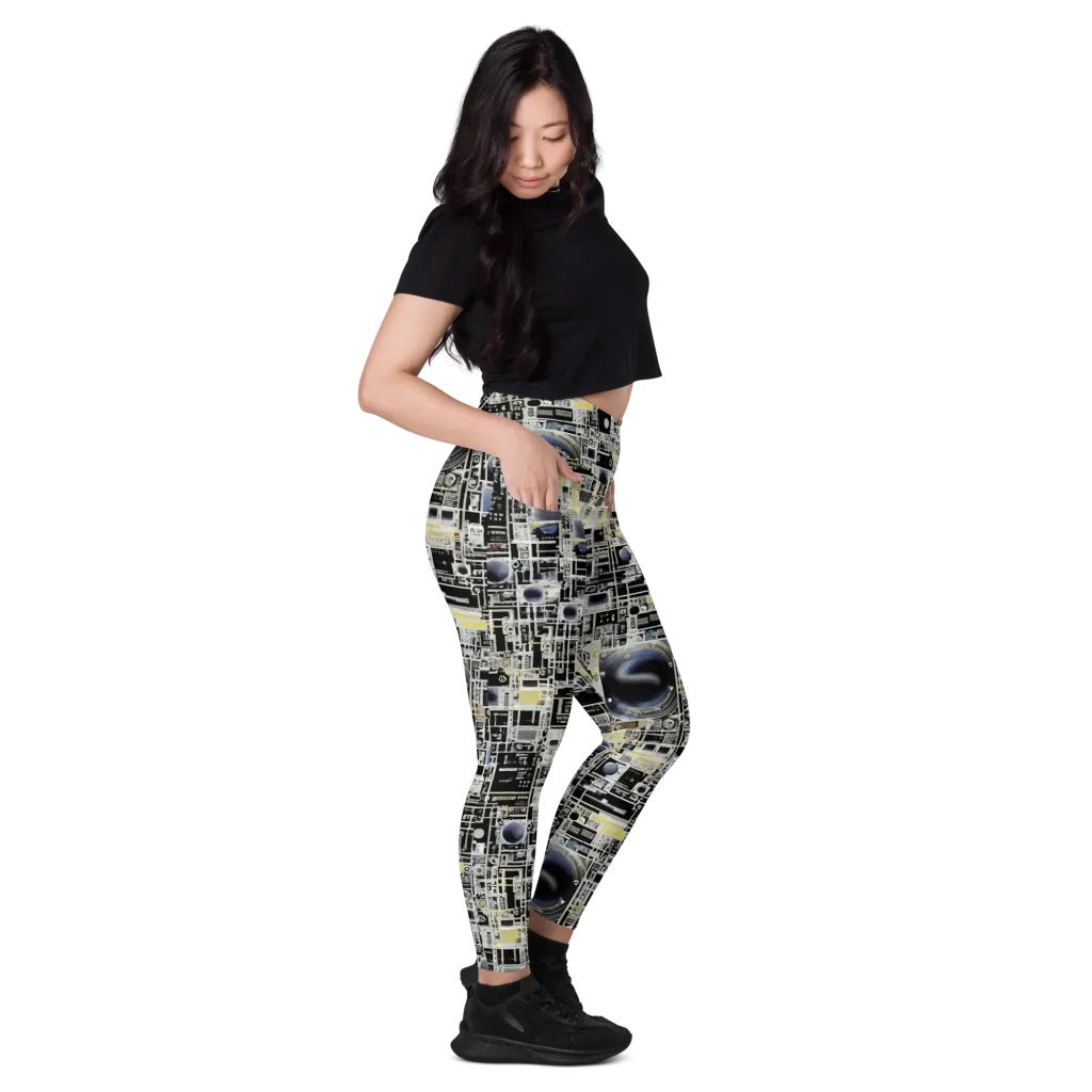 Midnight Control Grid on Leggings with Pockets — Right