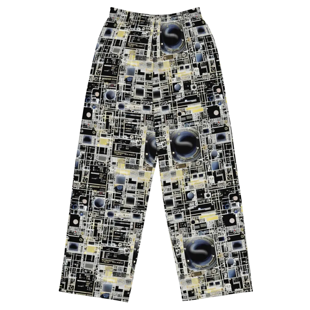 Midnight Control Grid on Wide-Leg Pants — Front
