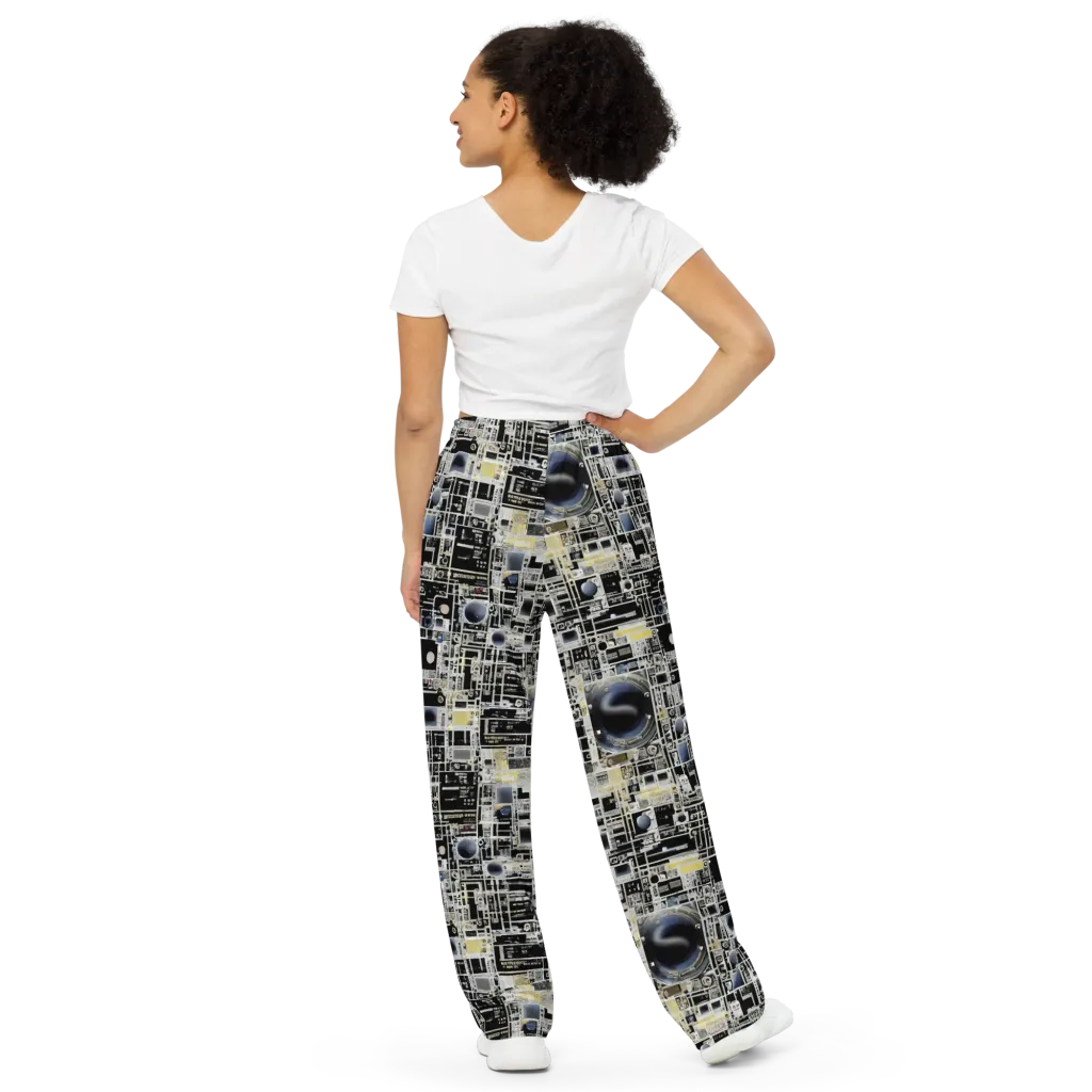 Midnight Control Grid on Wide-Leg Pants — Back