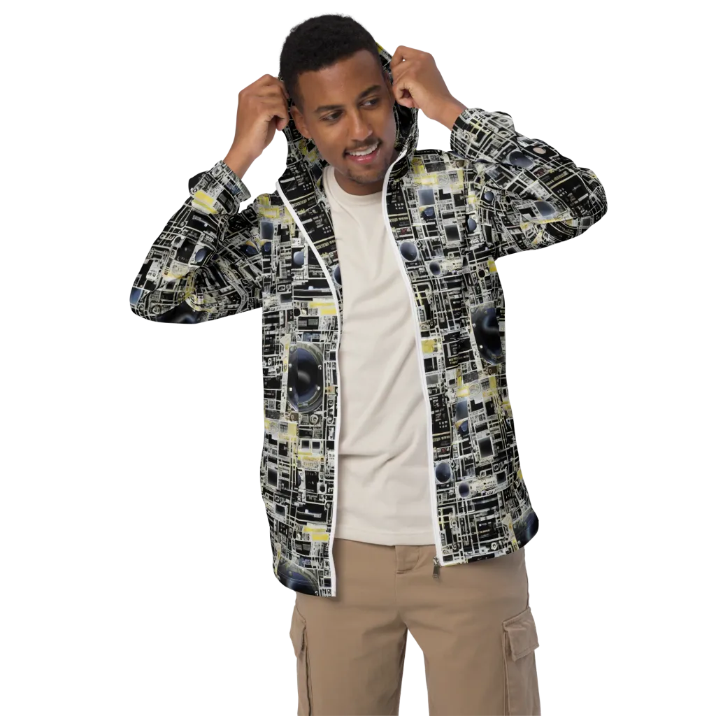 Midnight Control Grid on Men's Windbreaker — Front
