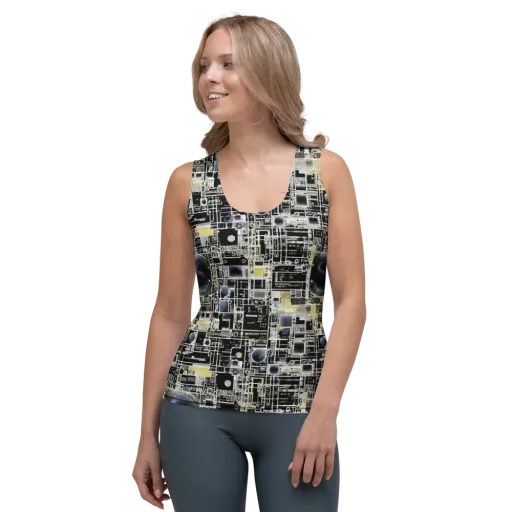 Midnight Control Grid on a Women's Tank Top