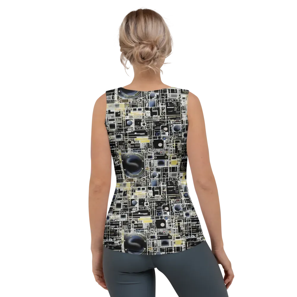 Midnight Control Grid on Women's Tank Top — Back