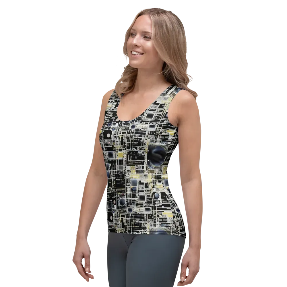 Midnight Control Grid on Women's Tank Top — Left Front