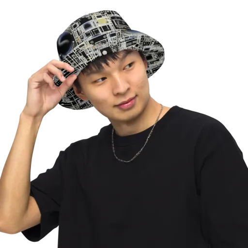 Midnight Control Grid on a Reversible Bucket Hat
