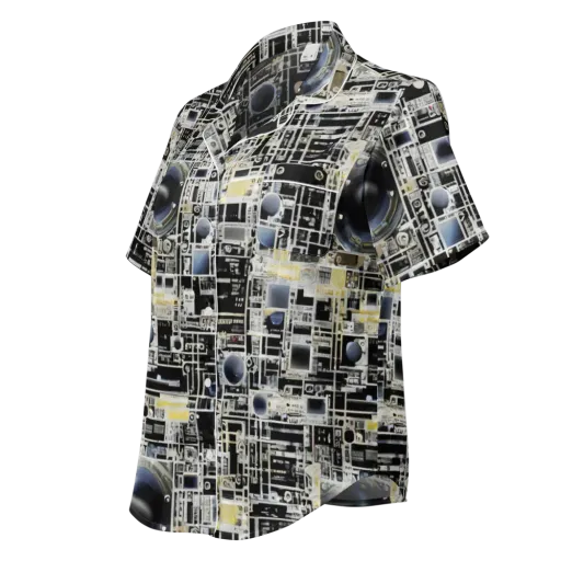 Midnight Control Grid on a Women's Short Sleeve Pajama Top