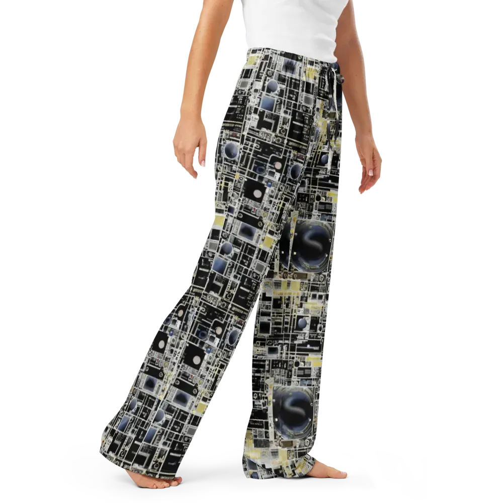 Midnight Control Grid on Women's Pajama Pants — Right Front