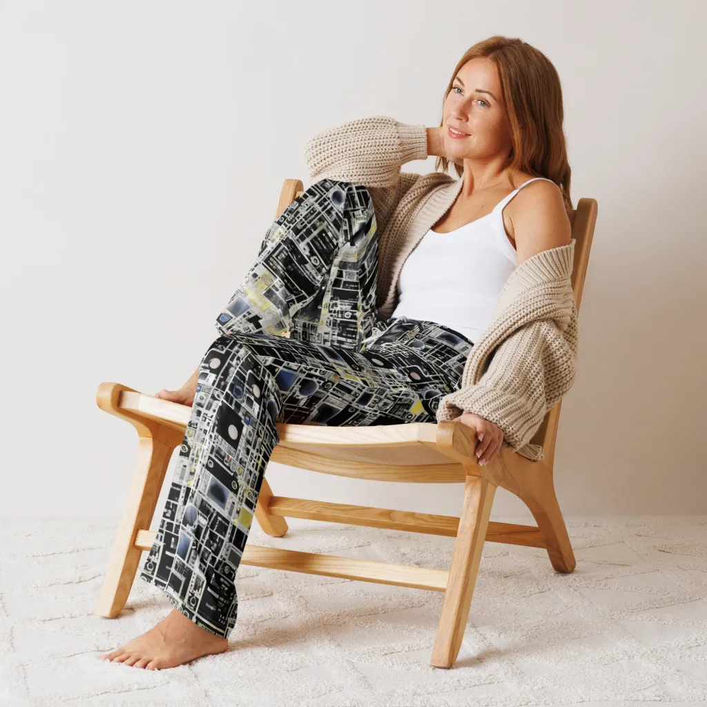 Midnight Control Grid on Women's Pajama Pants — Front
