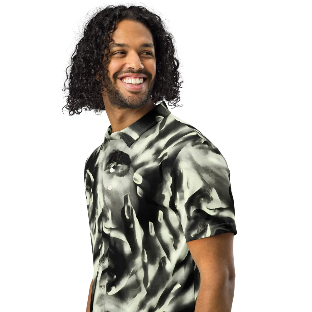 Shadowed Mystique on Men's Slim Fit Polo Shirt — Left Front
