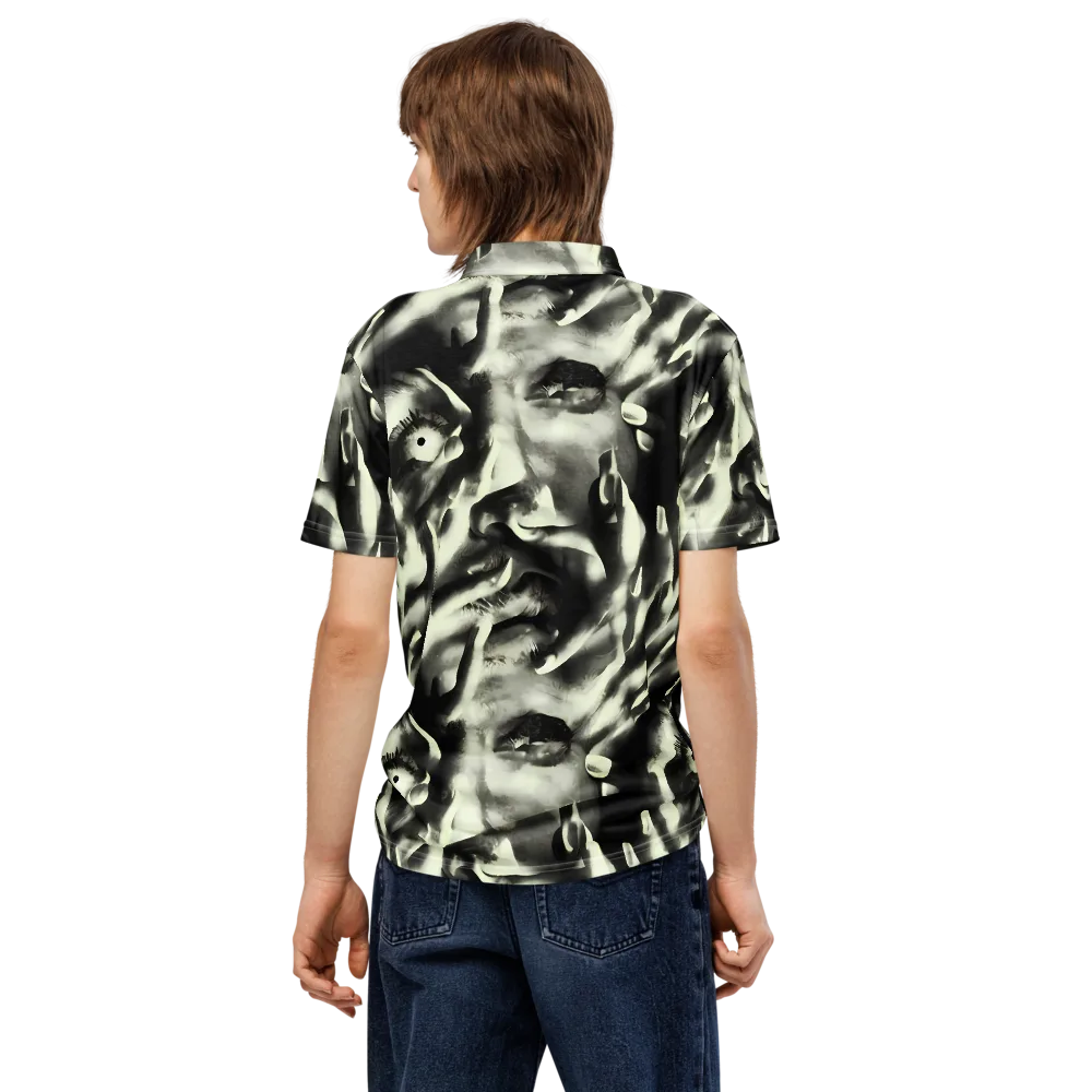 Shadowed Mystique on Men's Slim Fit Polo Shirt — Back