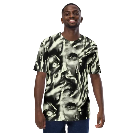 Shadowed Mystique on a Men's Crew Neck T-Shirt