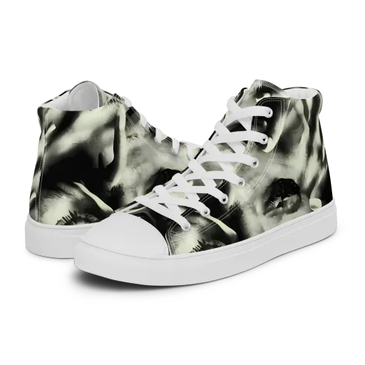 Shadowed Mystique on a Men's High Top Canvas Shoes