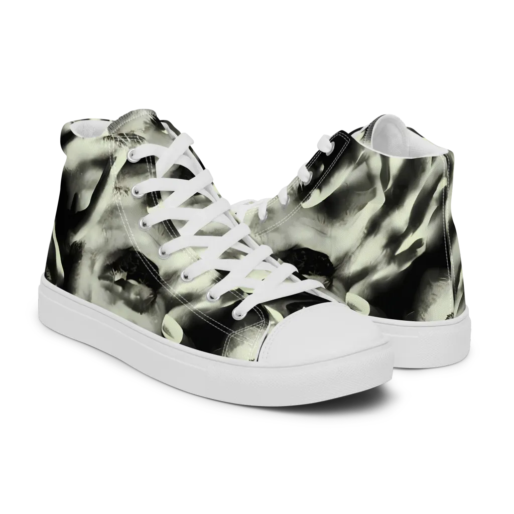 Shadowed Mystique on Men's High Top Canvas Shoes — Right