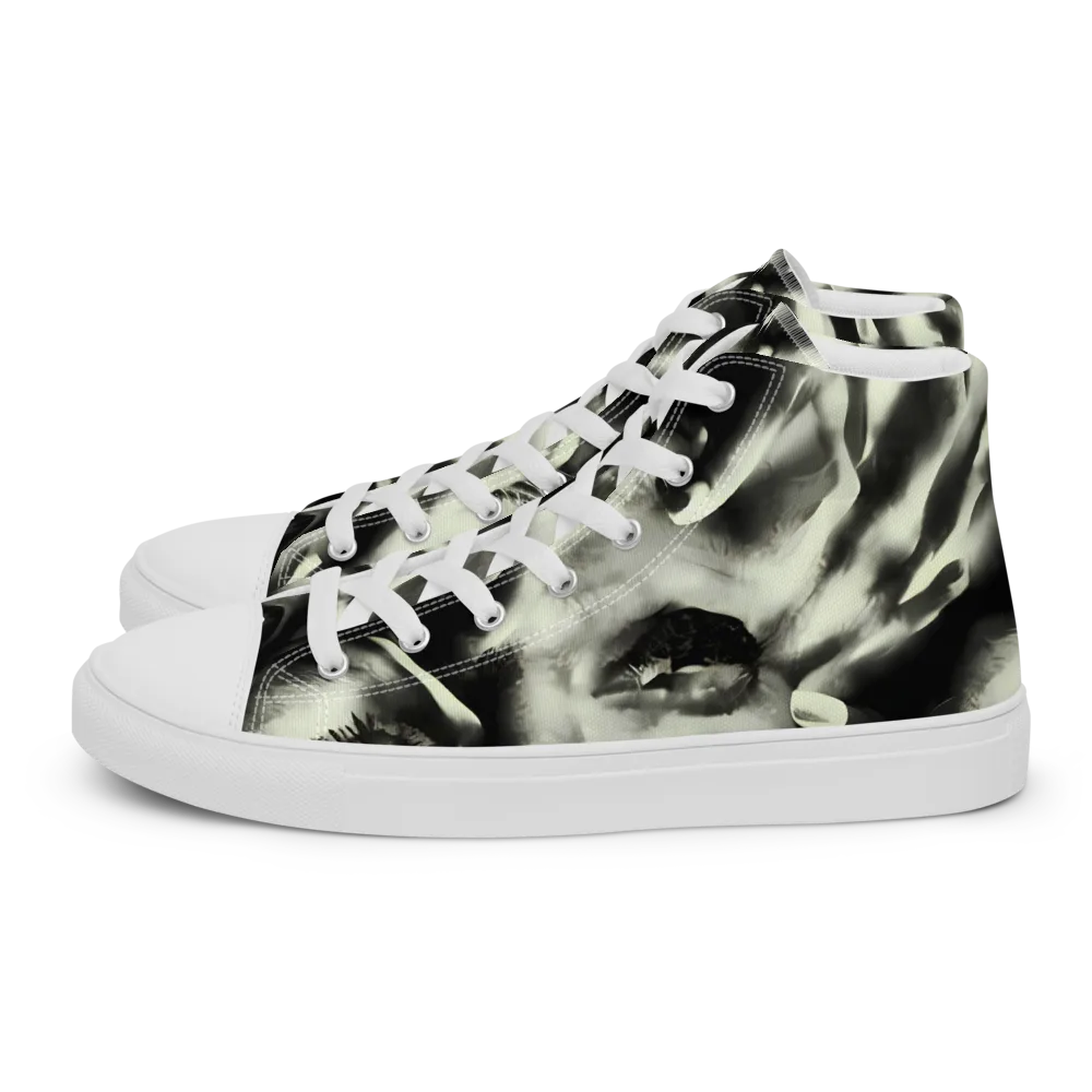 Shadowed Mystique on Women's High Top Canvas Shoes — Left