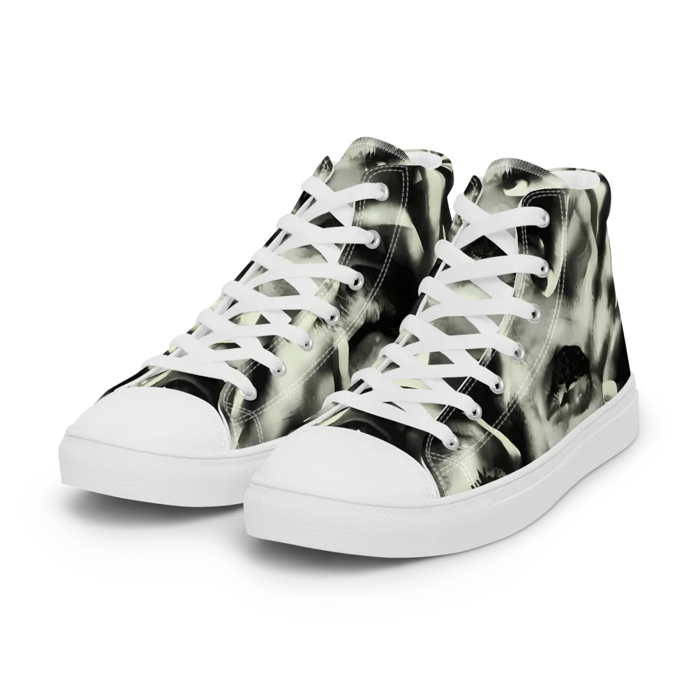 Shadowed Mystique on Women's High Top Canvas Shoes — Left Front