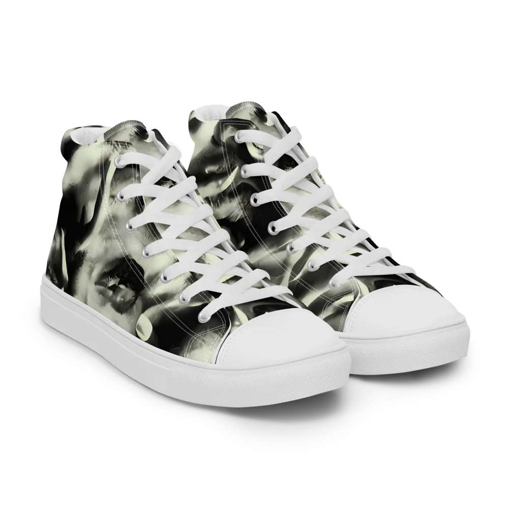 Shadowed Mystique on Women's High Top Canvas Shoes — Right Front