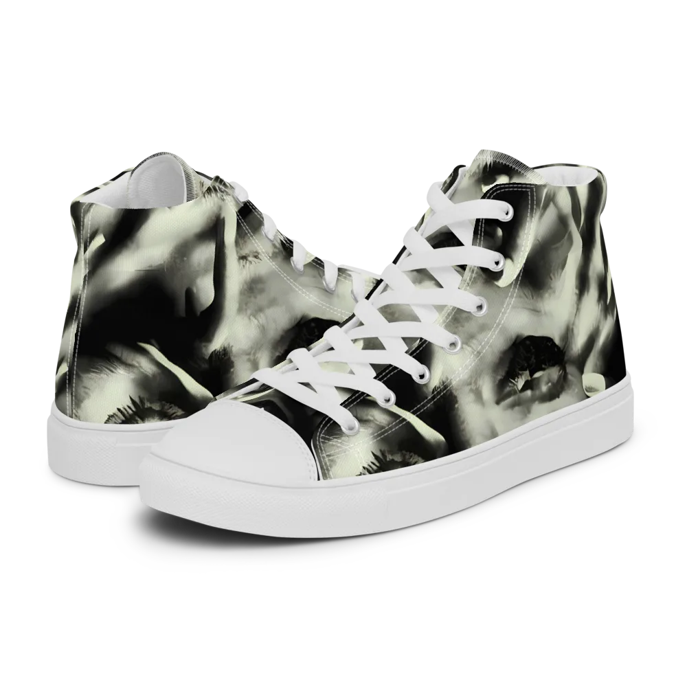 Shadowed Mystique on Women's High Top Canvas Shoes — Left
