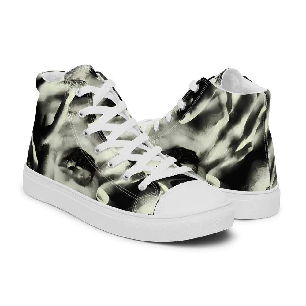 Shadowed Mystique on Women's High Top Canvas Shoes — Right