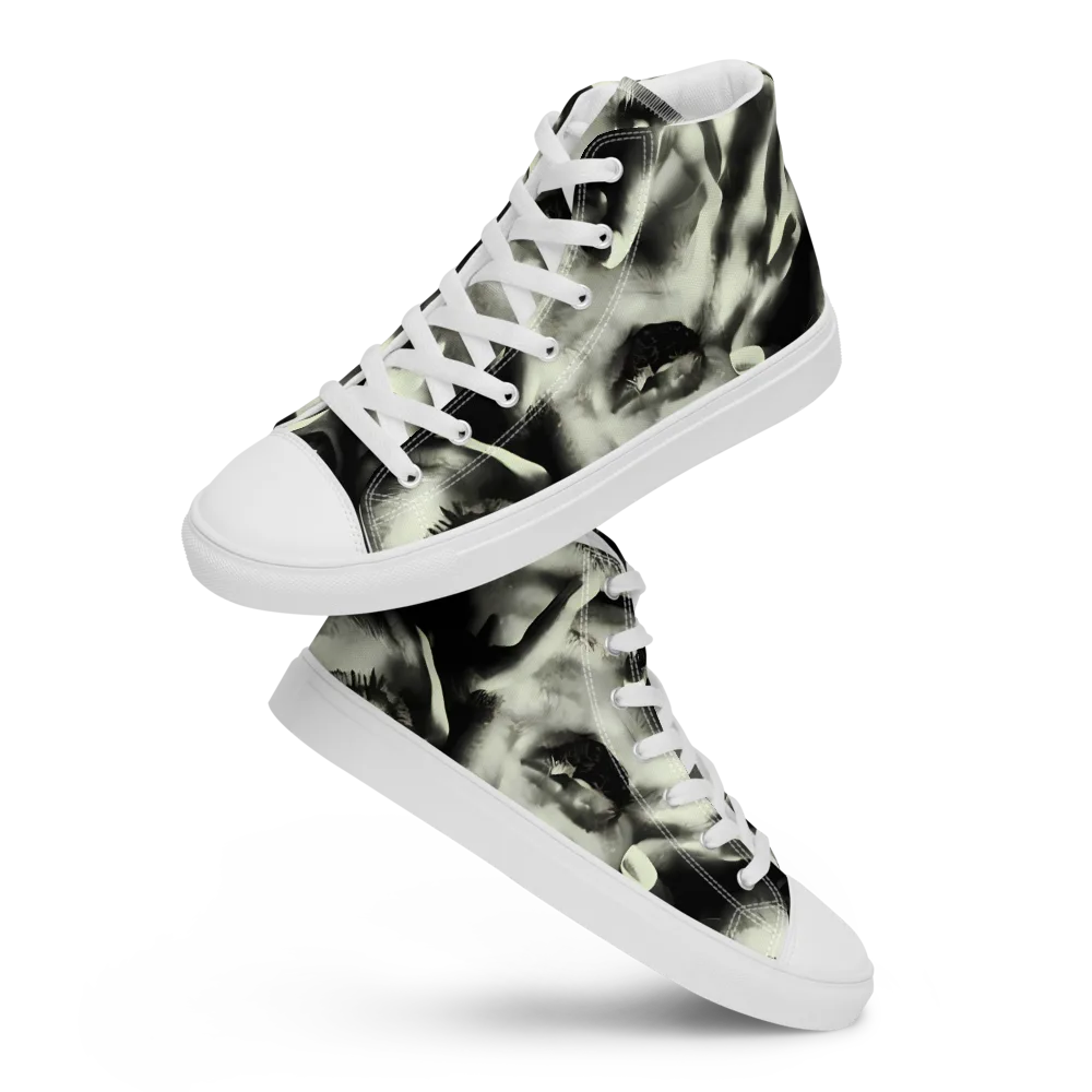 Shadowed Mystique on Women's High Top Canvas Shoes — Front