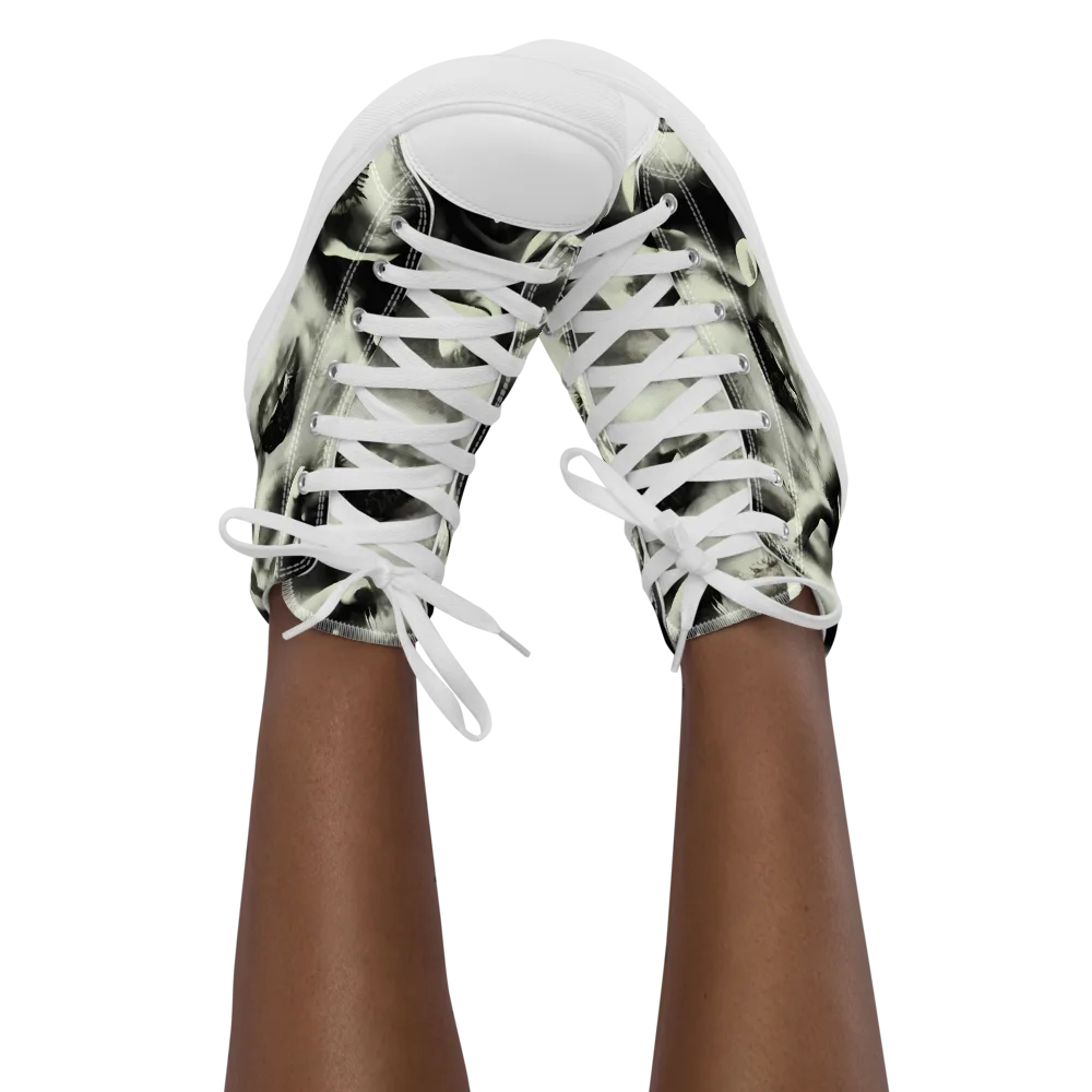 Shadowed Mystique on Women's High Top Canvas Shoes — Front
