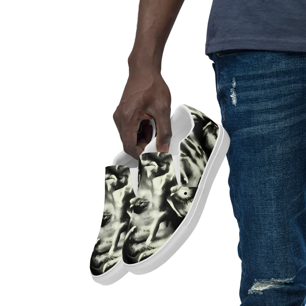 Shadowed Mystique on Men's Slip-On Canvas Shoes — Left Front