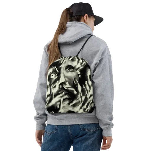 Shadowed Mystique on a Drawstring Bag