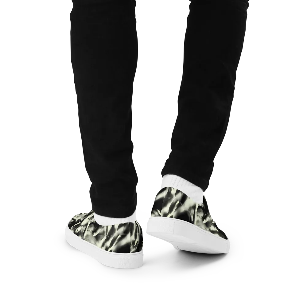 Shadowed Mystique on Men's Lace-Up Canvas Shoes — Back