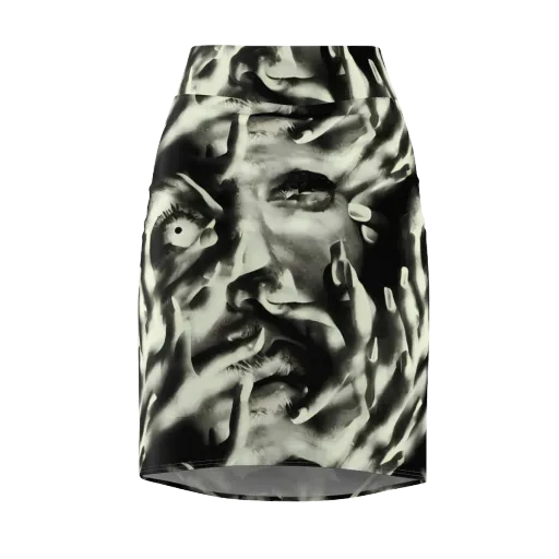 Shadowed Mystique on a Pencil Skirt