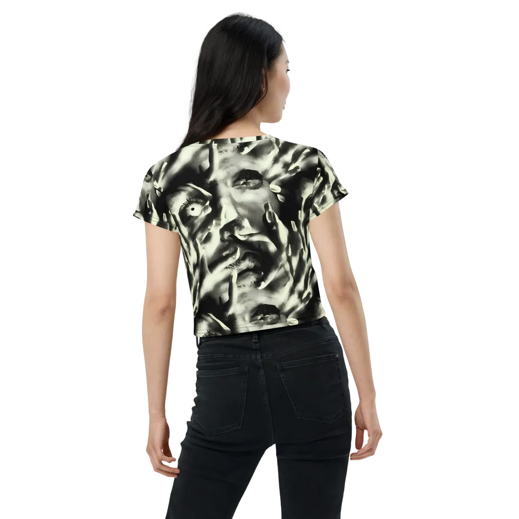 Shadowed Mystique on Crop Tee — Back