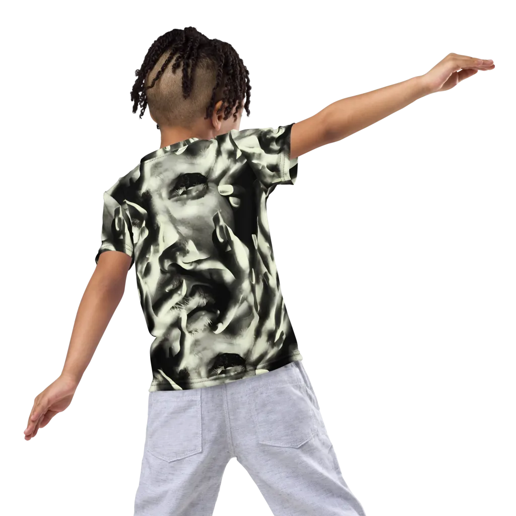 Shadowed Mystique on Kids Crew Neck T-Shirt — Back