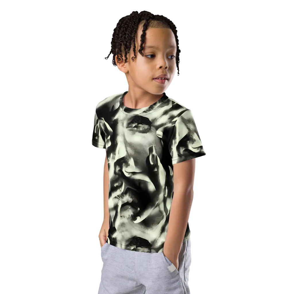 Shadowed Mystique on Kids Crew Neck T-Shirt — Left Front