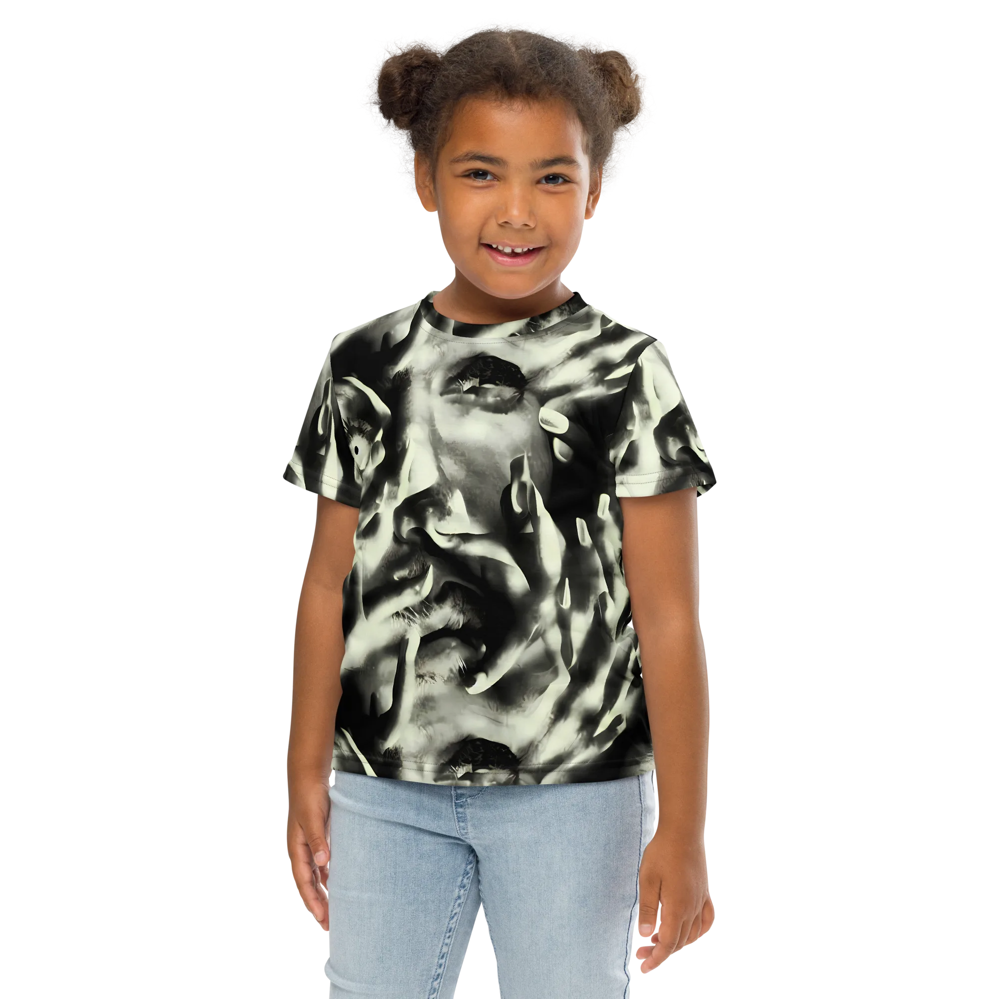 Shadowed Mystique on Kids Crew Neck T-Shirt — Front