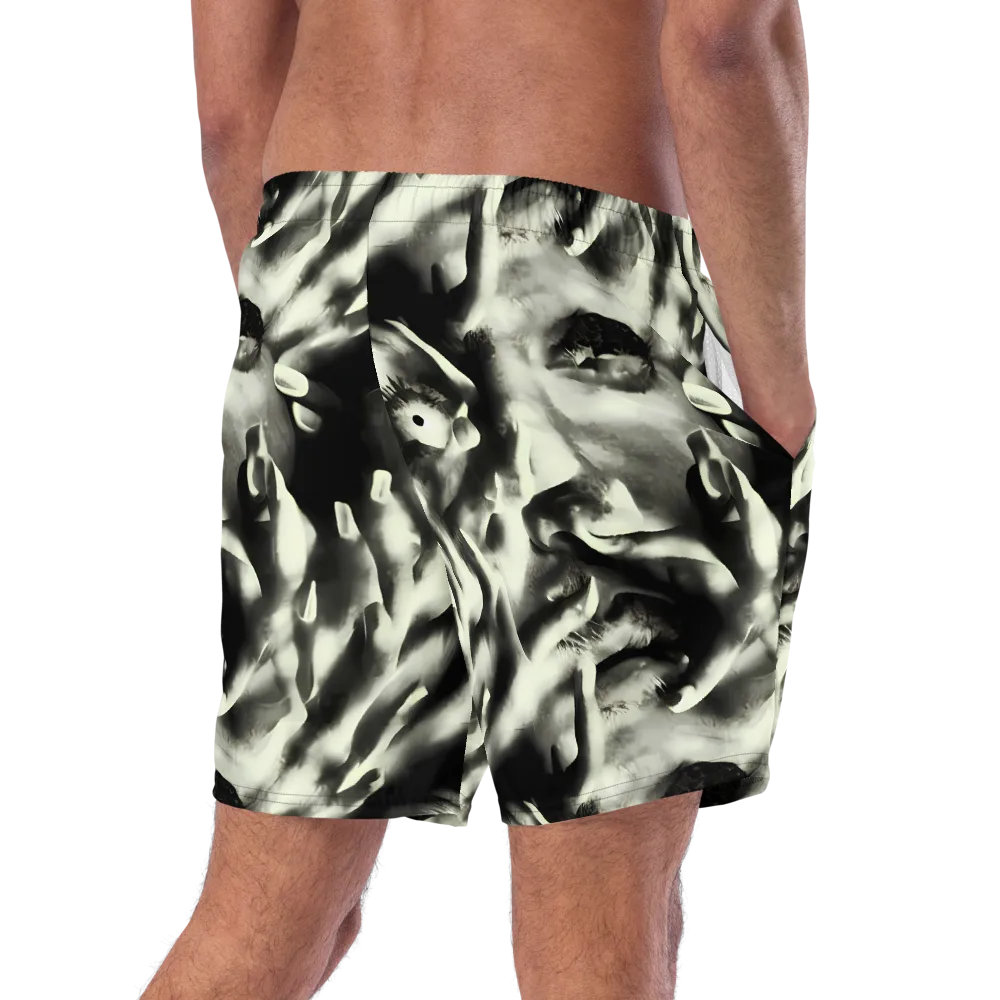 Shadowed Mystique on Swim Trunks — Right Back