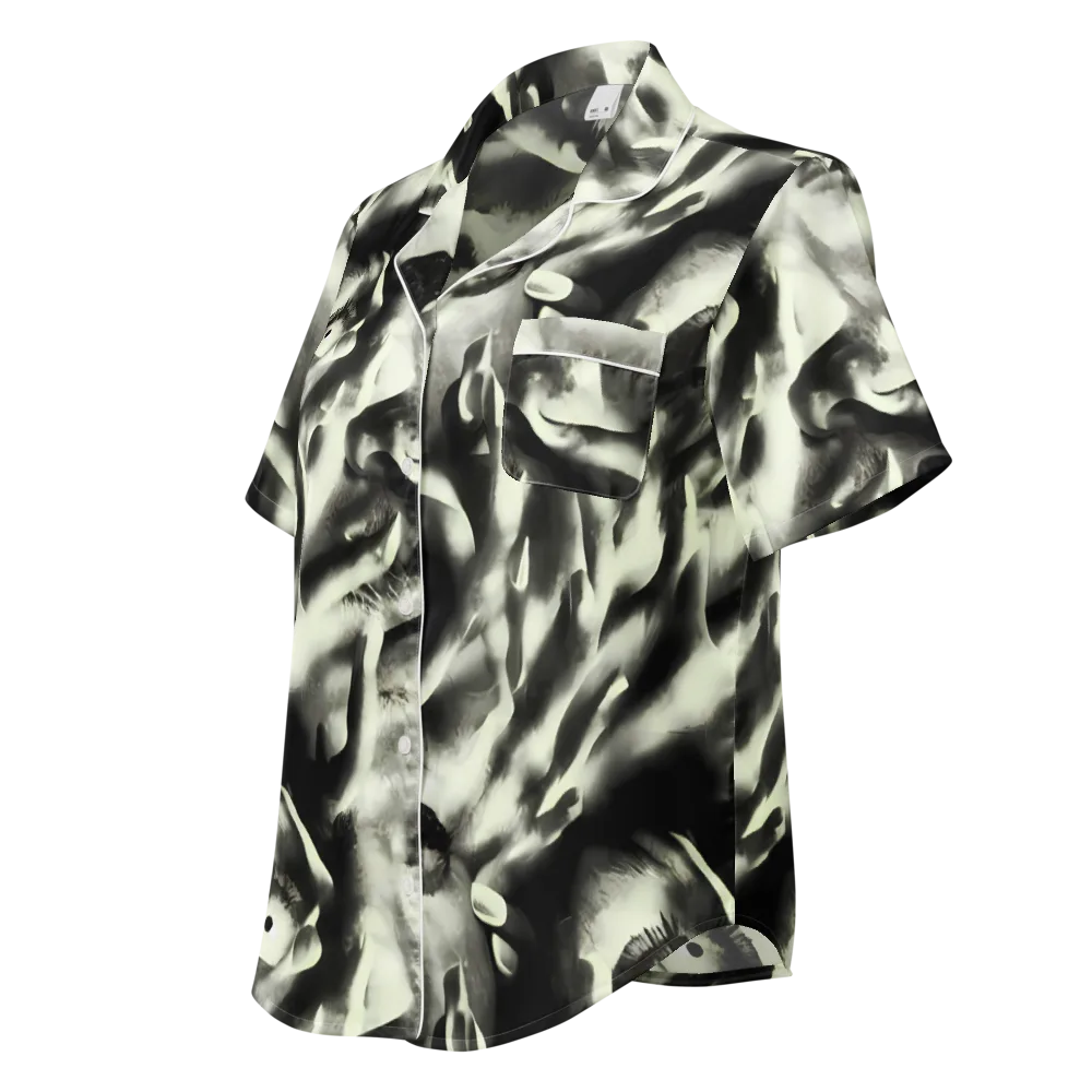 Shadowed Mystique on Women's Short Sleeve Pajama Top — Left Front