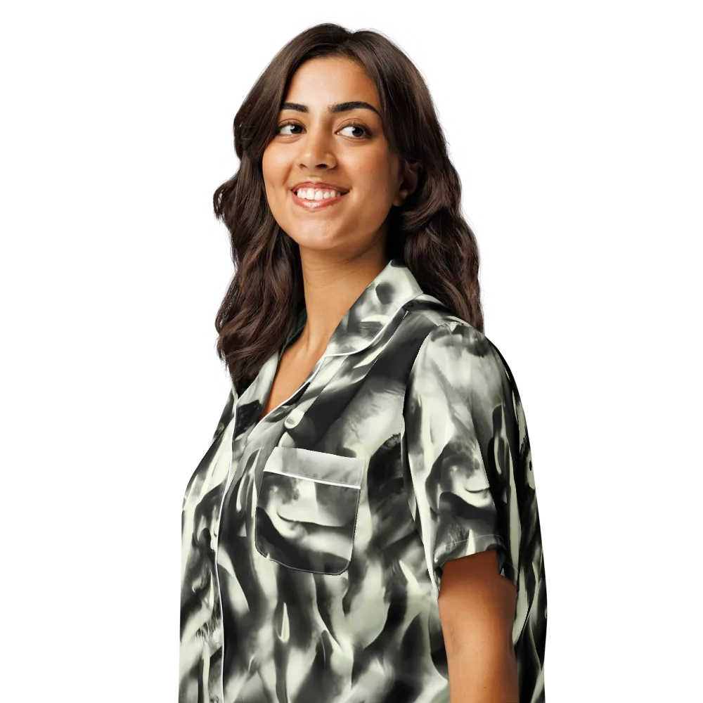 Shadowed Mystique on Women's Short Sleeve Pajama Top — Left Front