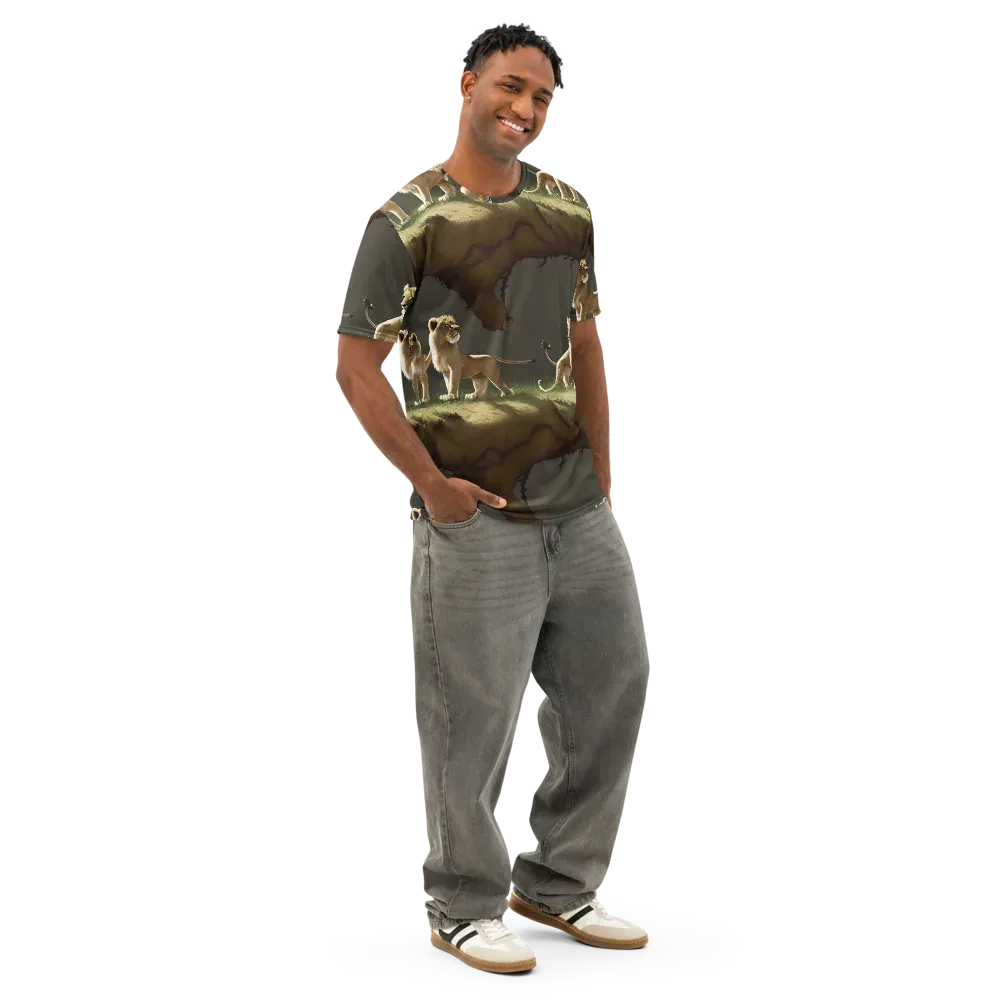 Intricate, Highly Detailed, Cinematic on Men's Cotton Crew Neck T-Shirt — Right Front