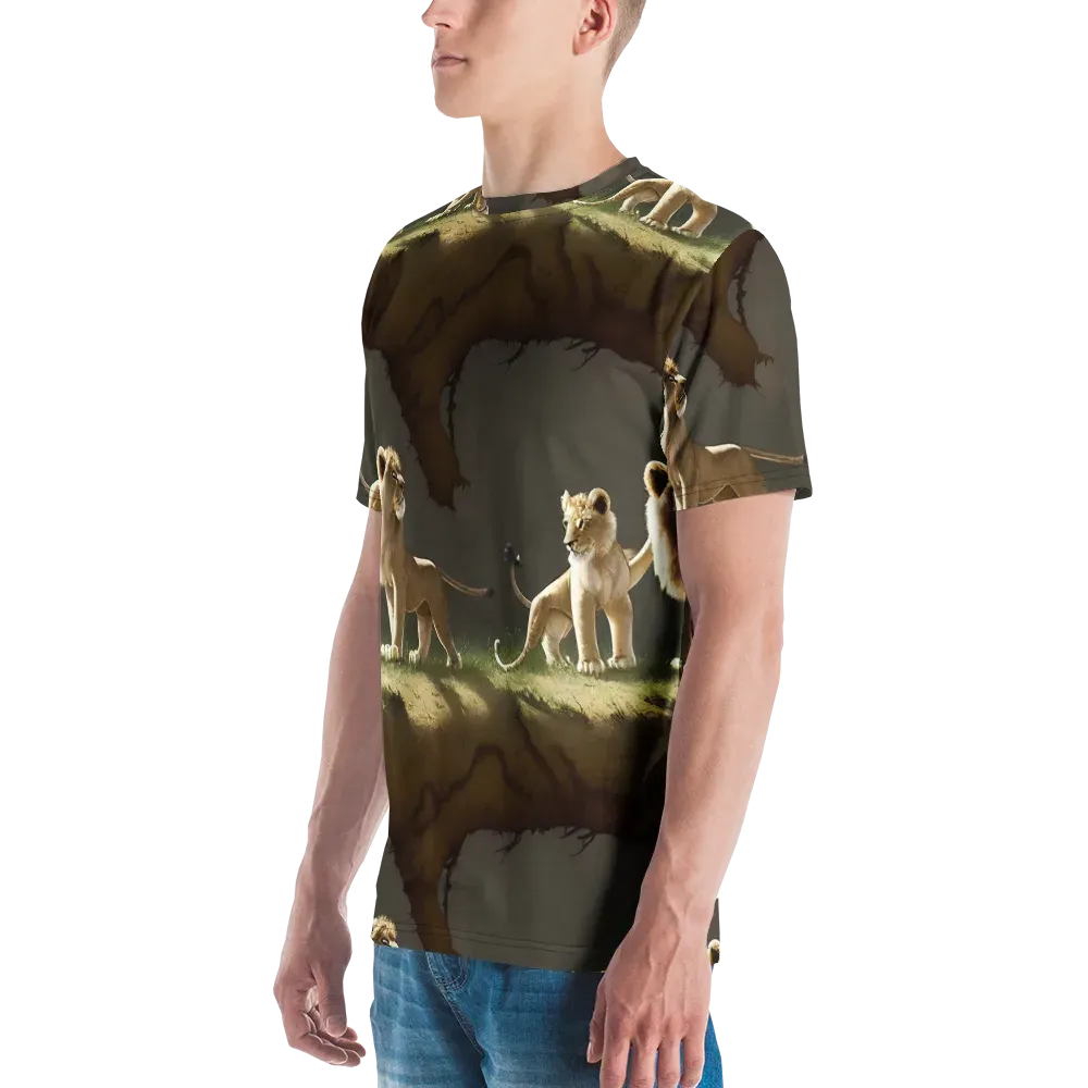 Intricate, Highly Detailed, Cinematic on Men's Crew Neck T-Shirt — Left