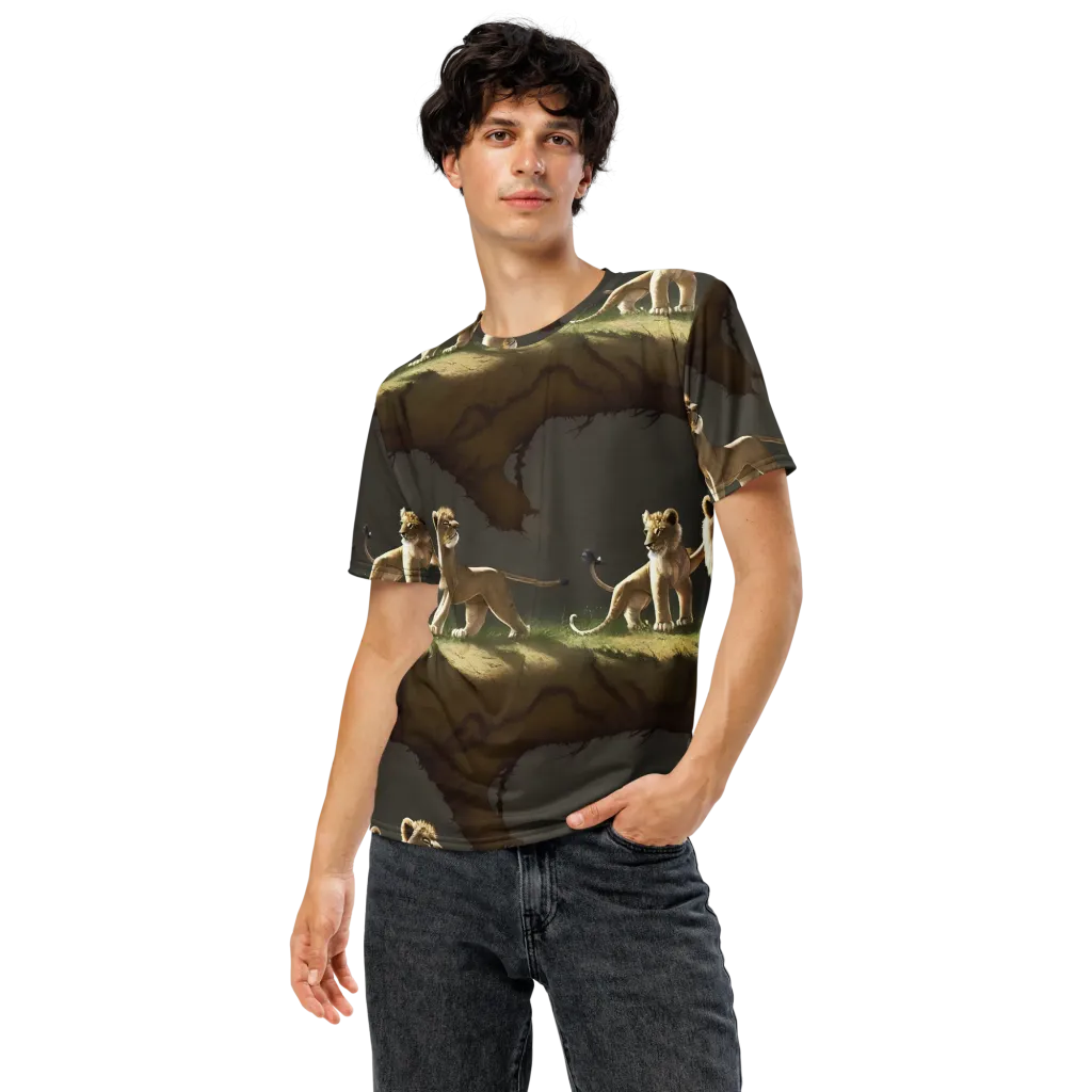 Intricate, Highly Detailed, Cinematic on Men's Crew Neck T-Shirt — Front