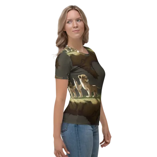 Intricate, Highly Detailed, Cinematic on a Women's Crew Neck T-Shirt