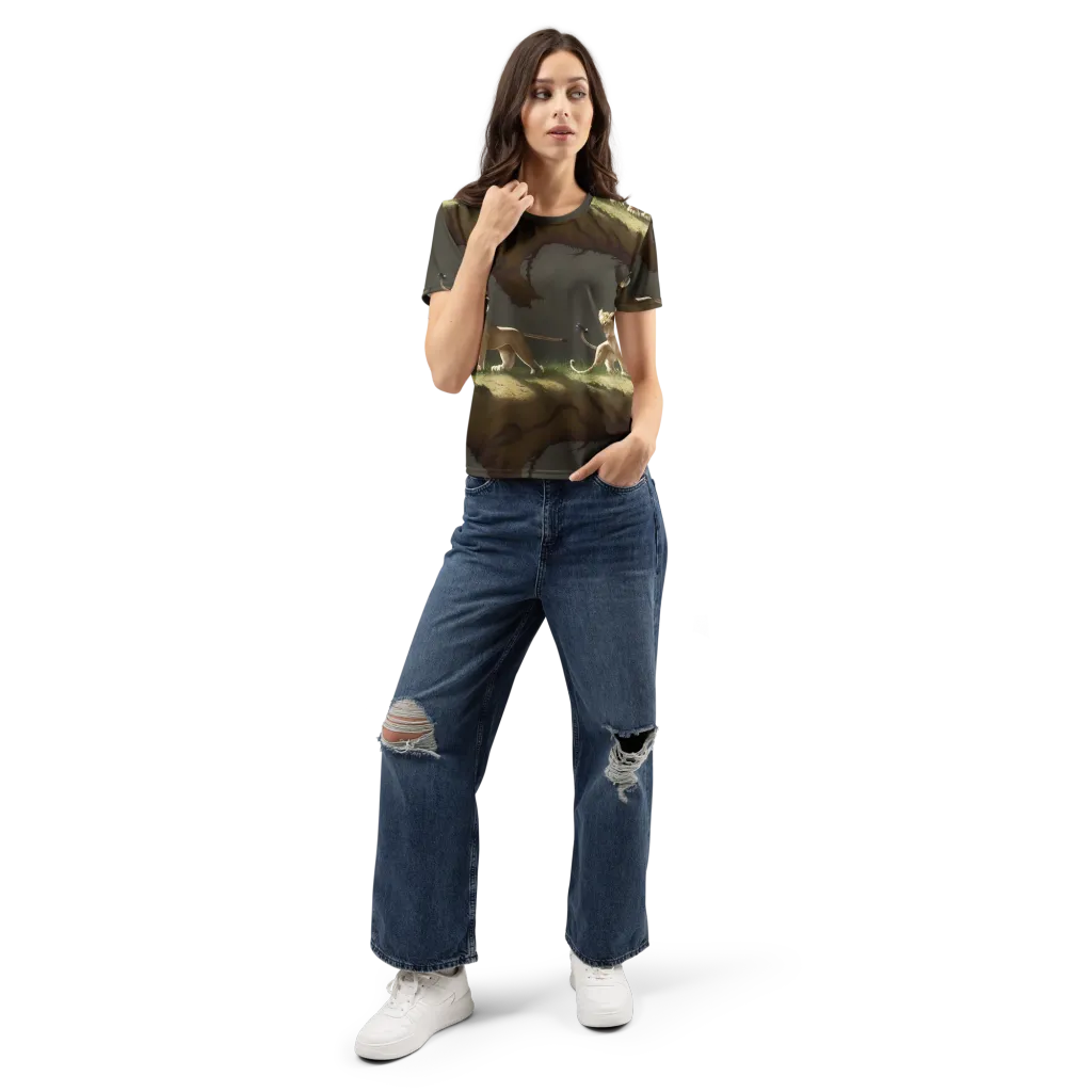 Intricate, Highly Detailed, Cinematic on Women's Crew Neck T-Shirt — Front
