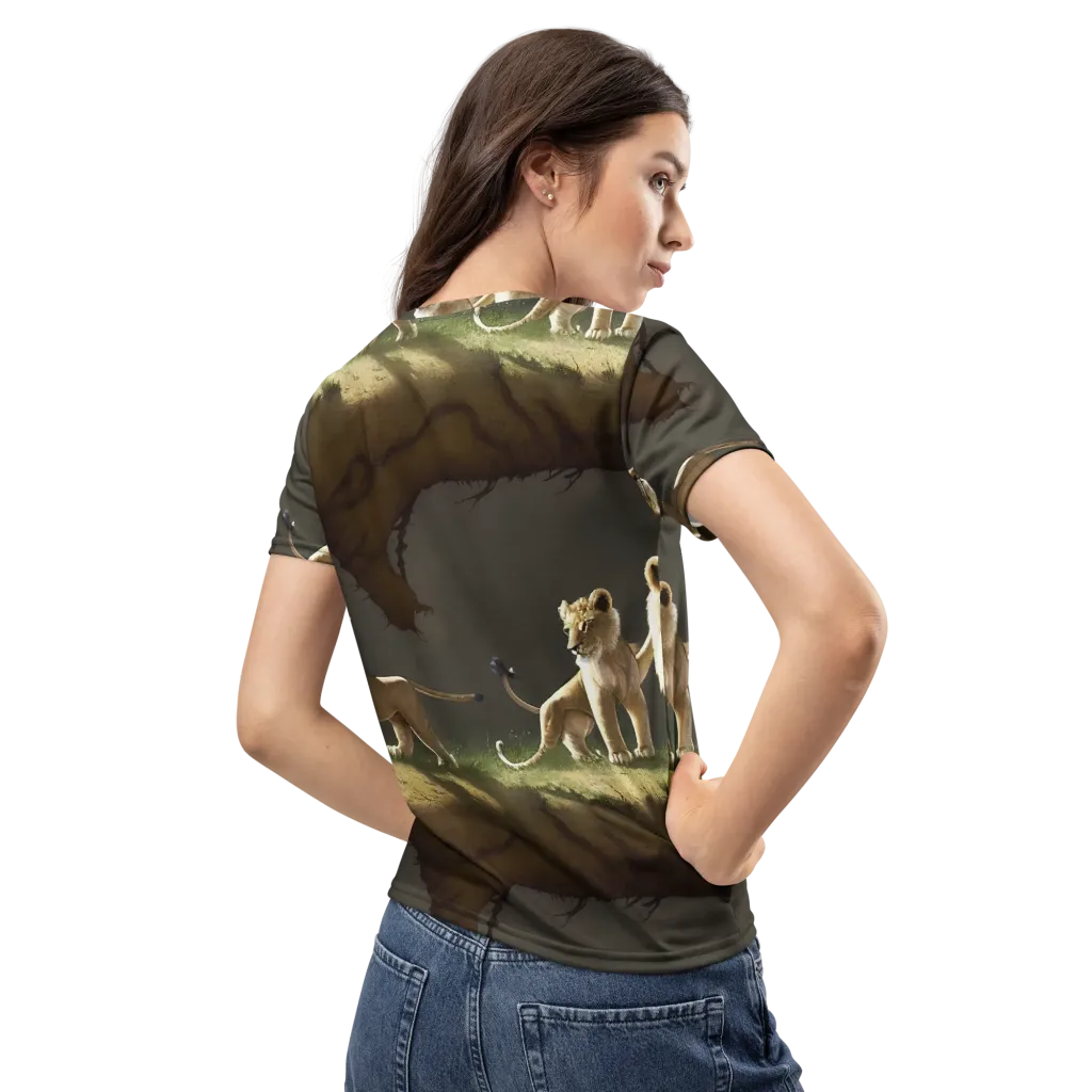 Intricate, Highly Detailed, Cinematic on Women's Crew Neck T-Shirt — Back