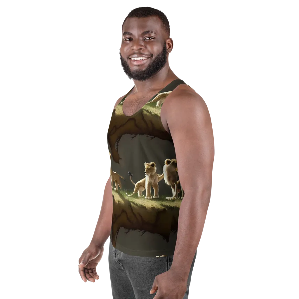 Intricate, Highly Detailed, Cinematic on Men's Tank Top — Left Front